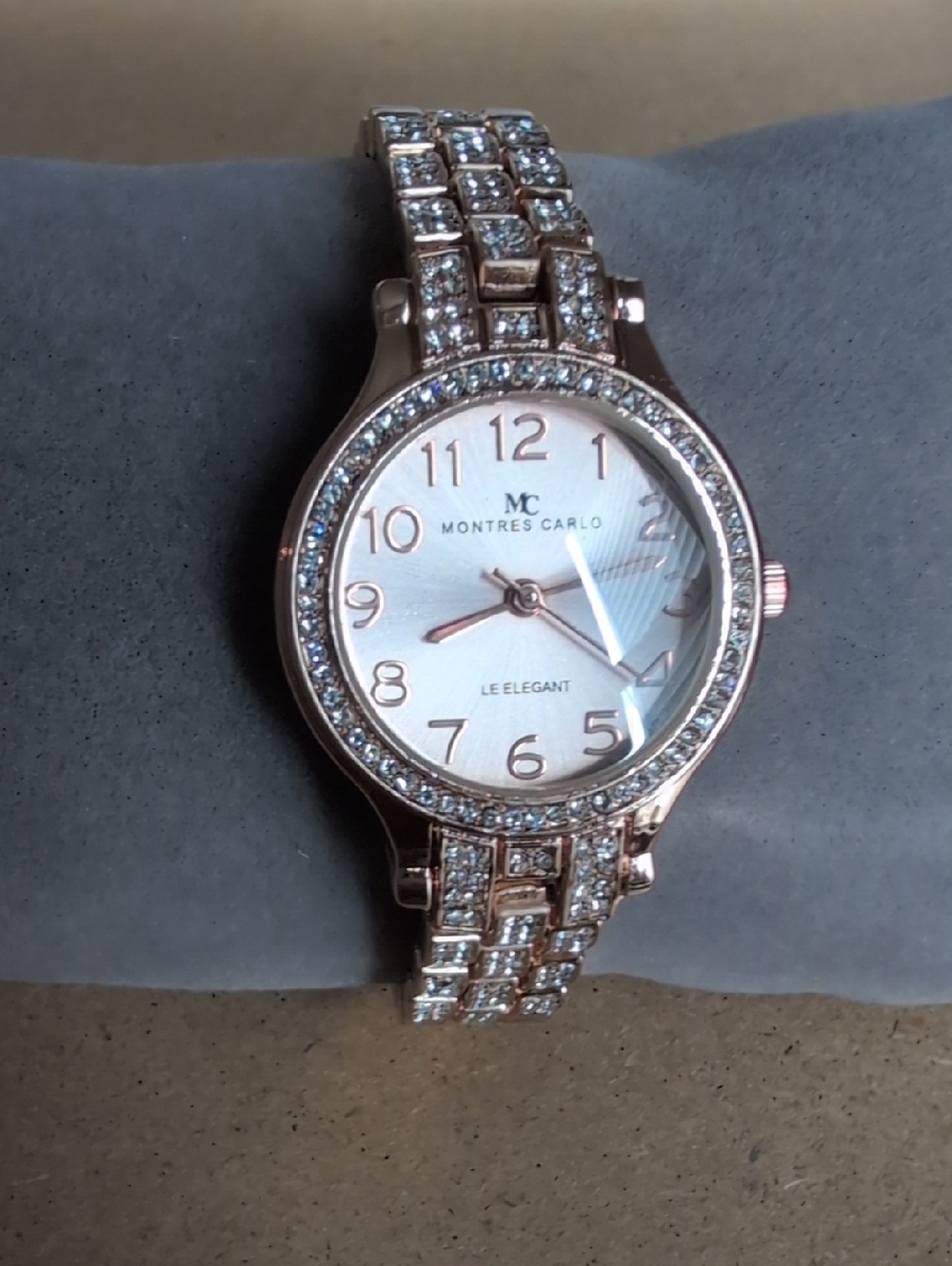 Women's Rose Gold Crystal Bracelet Watch